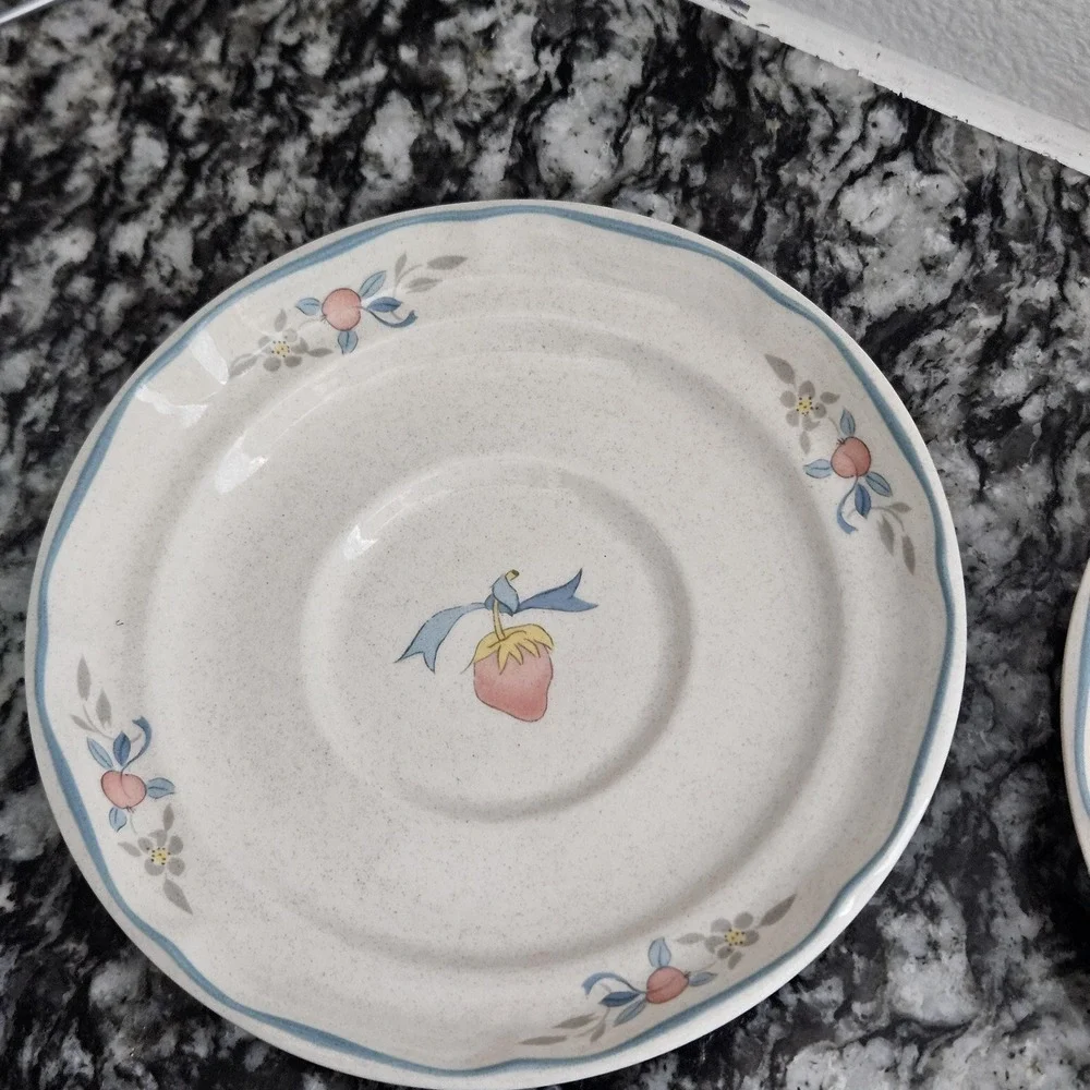 International China stoneware saucer‎ Marmalade Country Harvest pattern set of 2